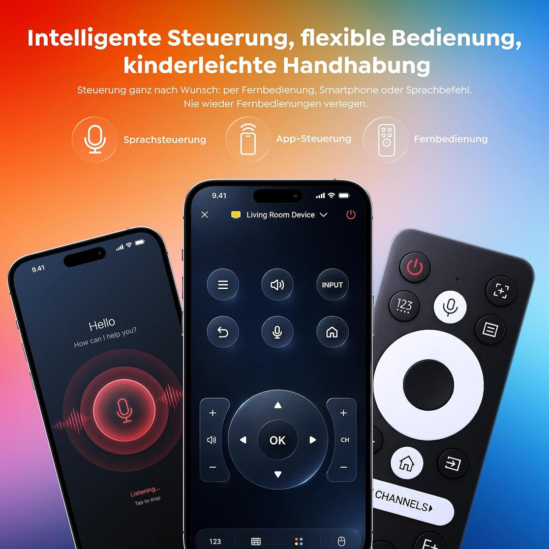 Beamer 4K [Schnellste VIDAA OS] Kompatibel mit Netflix, Dolby Audio & HDR10, 2000ANSI Smart Beamer H