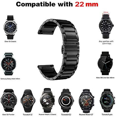 YSSNH Kompatibel für Samsung Galaxy Watch 46mm Armband Edelstahl 22mm Schnelle Veröffentlichung Uhre
