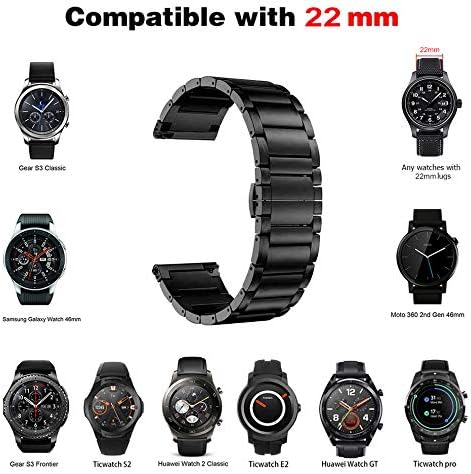 YSSNH Kompatibel für Samsung Galaxy Watch 46mm Armband Edelstahl 22mm Schnelle Veröffentlichung Uhre