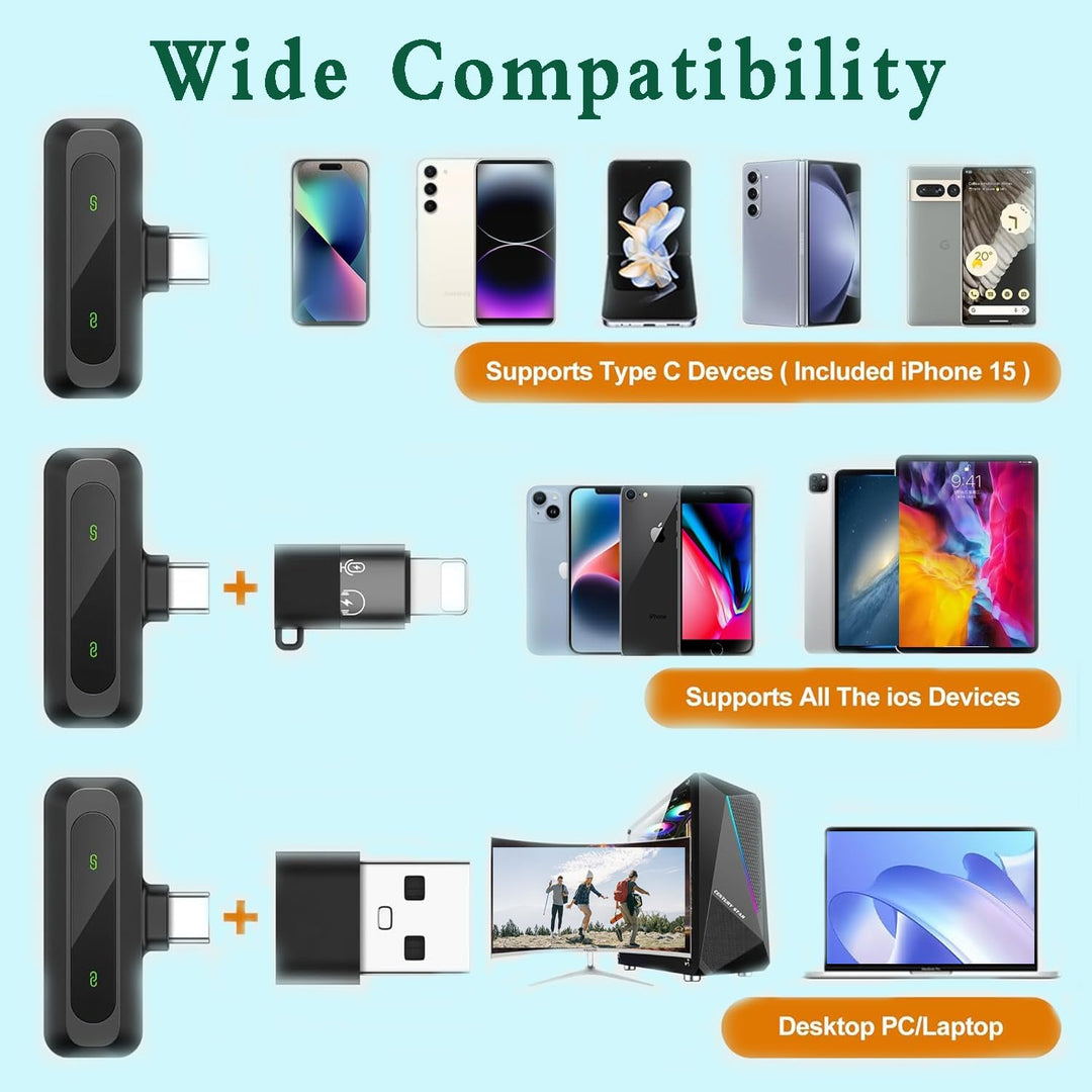 Mini-Lavalier-Mikrofon für Android und iPhone, iOS-Geräte, Rauschunterdrückung, Ansteckmikrofon für
