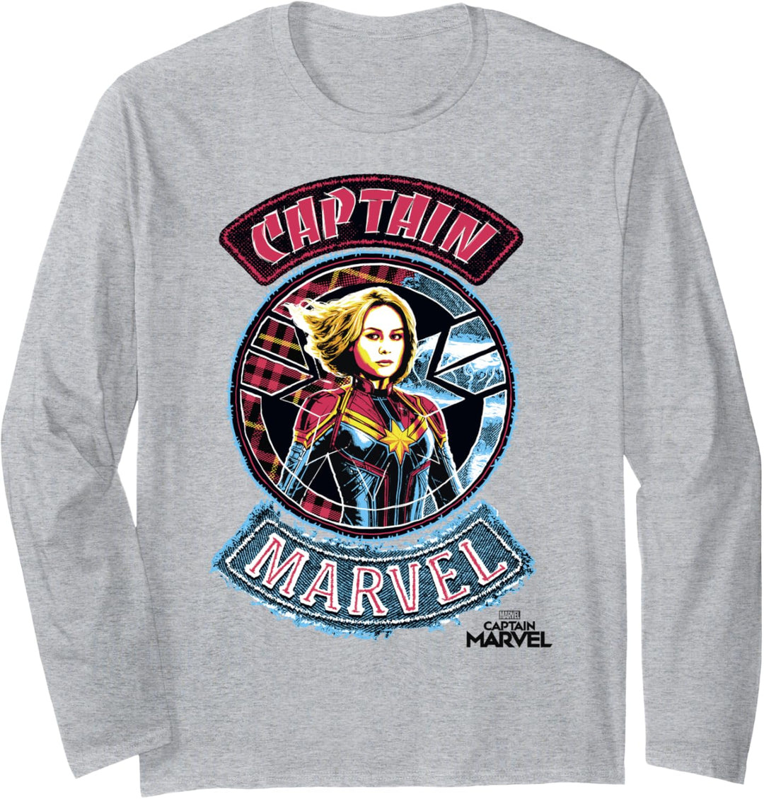 Captain Marvel Portrait Patches Langarmshirt