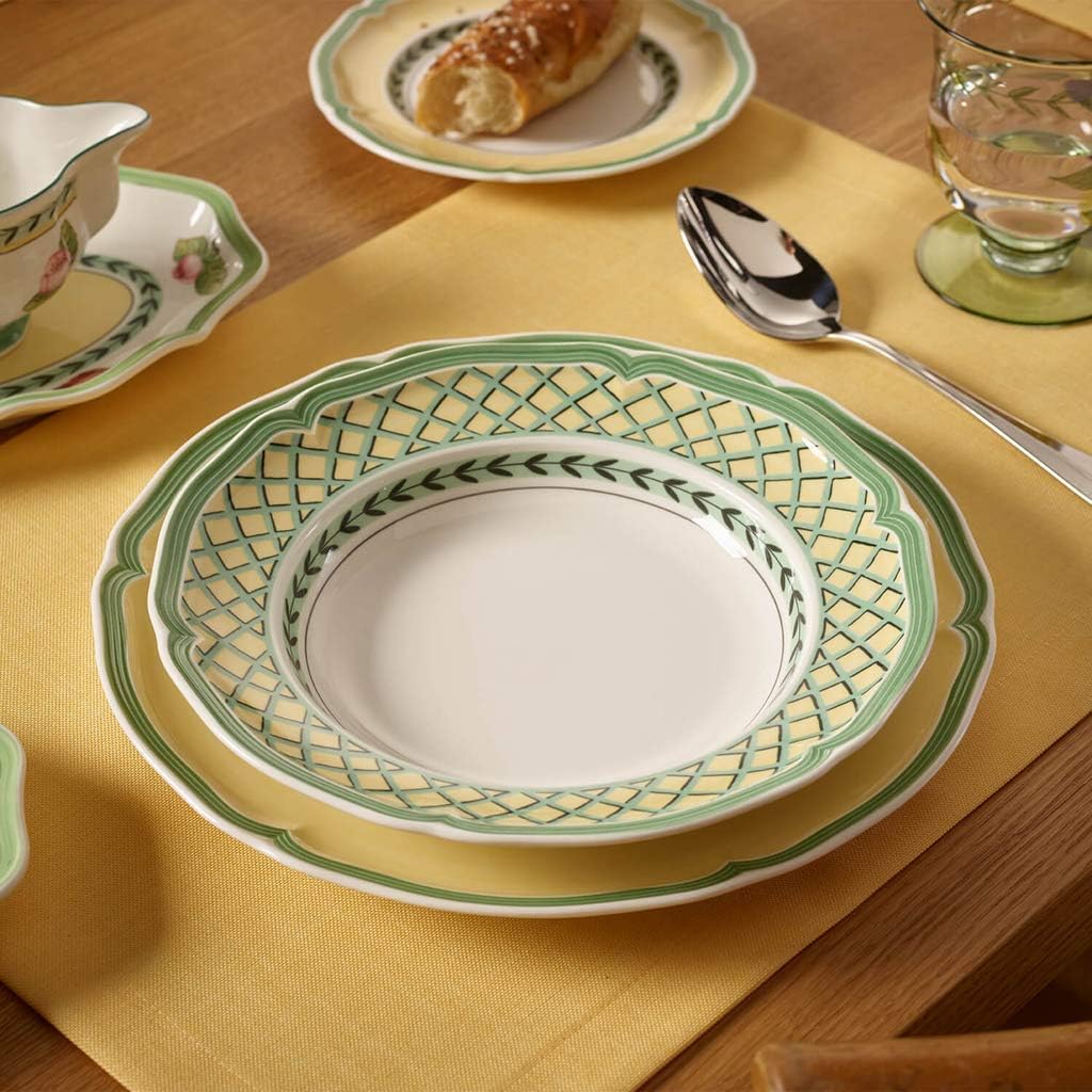 Villeroy &amp; Boch French Garden Orange Suppenteller, 23 cm, Premium Porzellan, Weiss/Bunt Geschirr 23