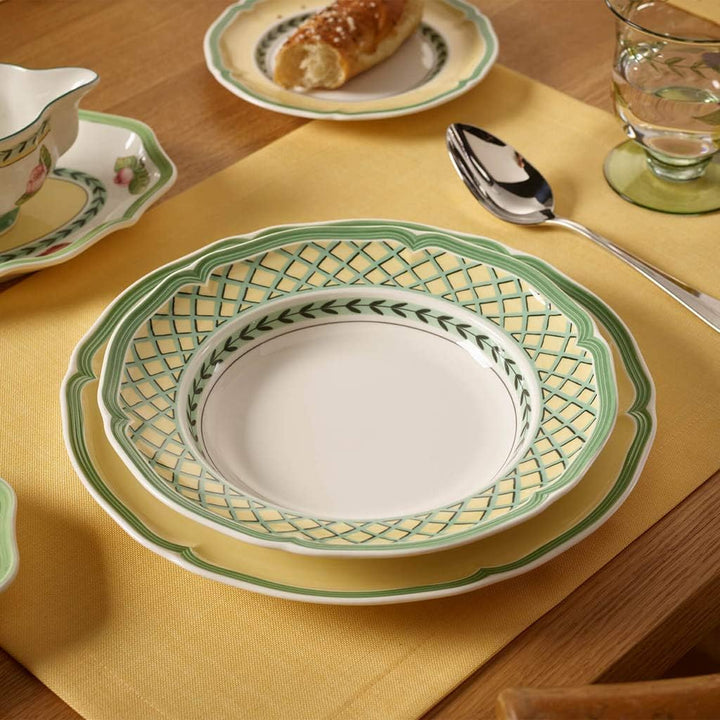 Villeroy &amp; Boch French Garden Orange Suppenteller, 23 cm, Premium Porzellan, Weiss/Bunt Geschirr 23