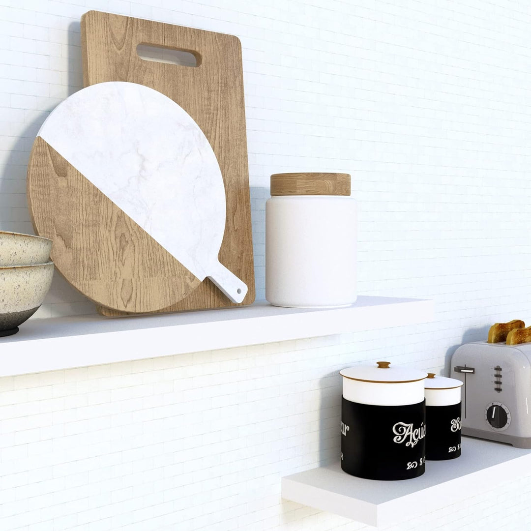 Henor Wandregal FSC® Holzwandregal 60 x 15 x 2.5 cm. Laden Sie 30 kg. Weiss 60 Weiss, P-15 Cm., 60 W