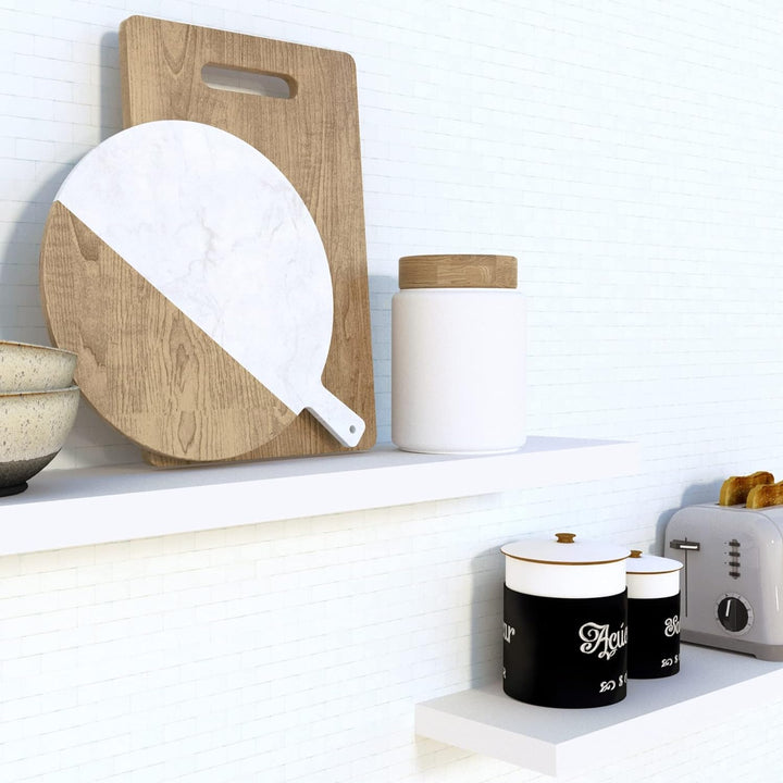 Henor Wandregal FSC® Holzwandregal 60 x 15 x 2.5 cm. Laden Sie 30 kg. Weiss 60 Weiss, P-15 Cm., 60 W