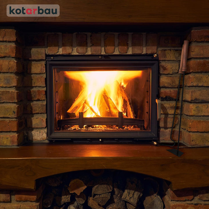 KOTARBAU® Kaminbesteck 2-teilig - Schürhaken & Ascheschieber - Kaminofen Holzofen - Besteck Set Schw