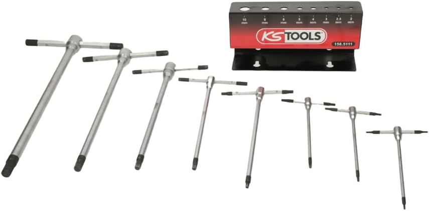 KS Tools 158.5111 8 Stück 8 Hex Schlüssel – T Griff/Ständer
