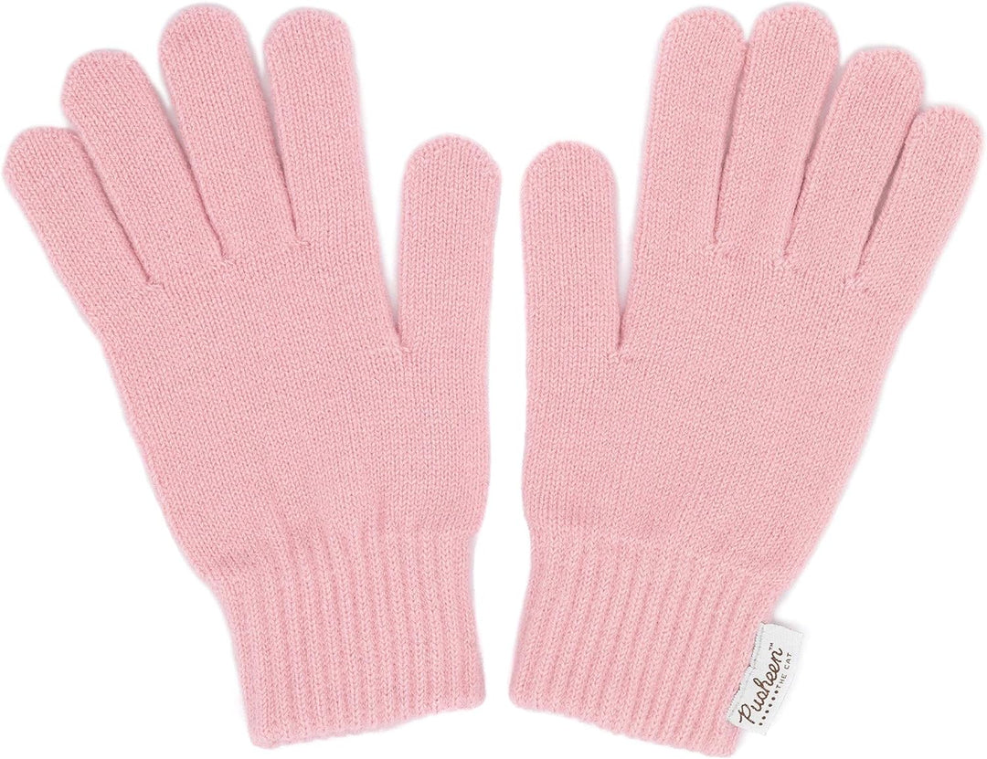 Pusheen Beanie und Handschuhe Frauen Katze rosa gestrickter Winterhut