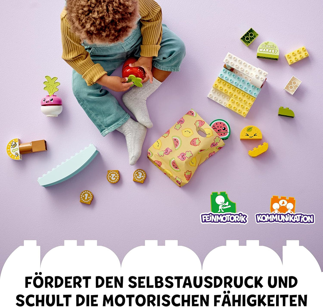 LEGO DUPLO My First Biomarkt, Spielzeug-Shop-Set für Jungen und Mädchen, Lernspielzeug für Kleinkind
