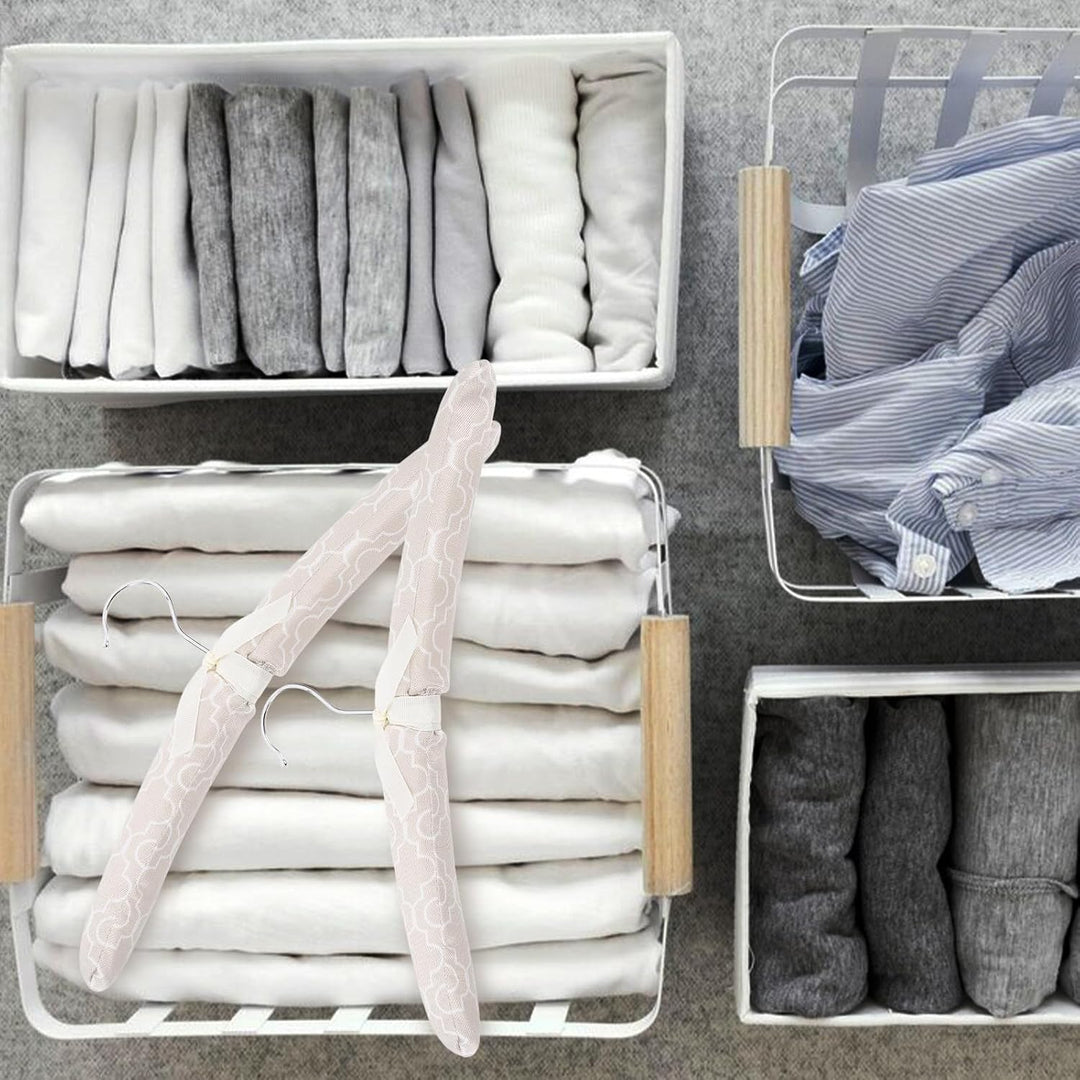 Toddmomy Gepolsterte Beige und Stück Leinen aus Kleiderbügel 5 Eisen Schonende Faltenvermeidung für
