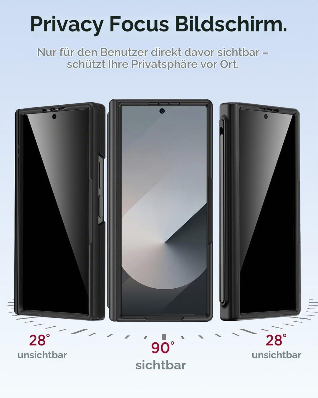 Miimall Magnetisch Hülle Kompatibel mit Samsung Galaxy Z Fold 6 Hülle mit S-Pen &amp;Stifthalter, [Anti-