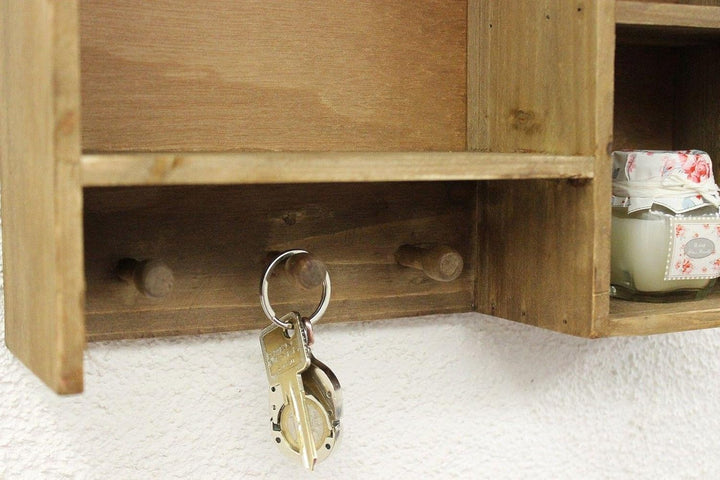 DanDiBo Setzkasten 14B221 Wandregal Shabby 34 cm Sammlervitrine Schlüsselhaken Regal