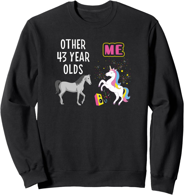 43rd Birthday Gift 43 Year Old Wife Aunt Mom Unicorn Lover Sweatshirt