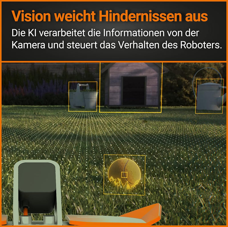 Worx Landroid Vision L1600 Mähroboter WR216E - Profi für Gärten bis 1600qm - Mähroboter ohne Begrenz