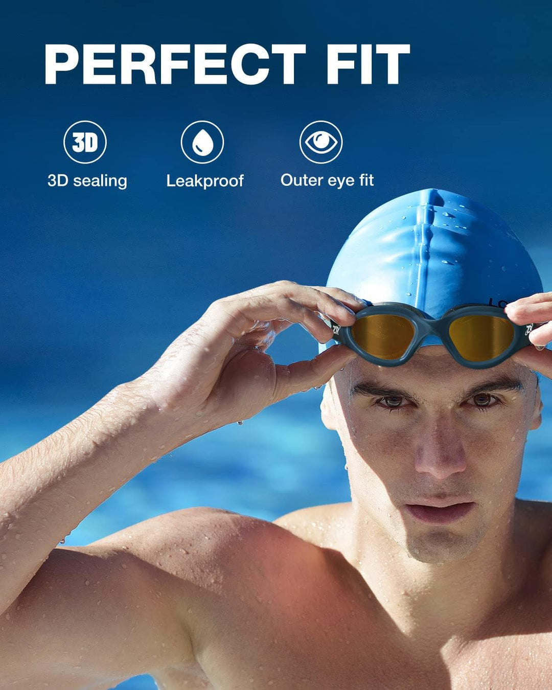 ZIONOR G1 - Polarisierte Schwimmbrille für Unisex und Erwachsene und Damen, beschlagfrei, 100% UV-Sc