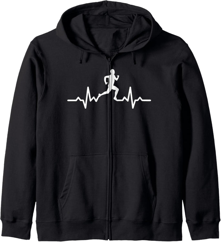 Herzschlag EGK Laufen Joggen Fitness Cool Kapuzenjacke