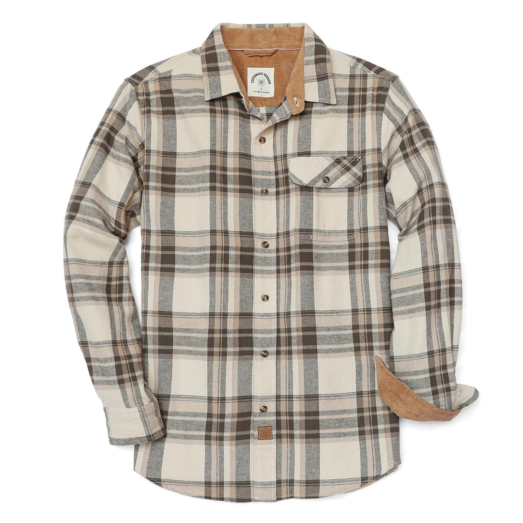 Dubinik® Flanellhemd Herren Kariert Flanellhemden Langarm Casual Button Down Freizeithemd Mit Brustt