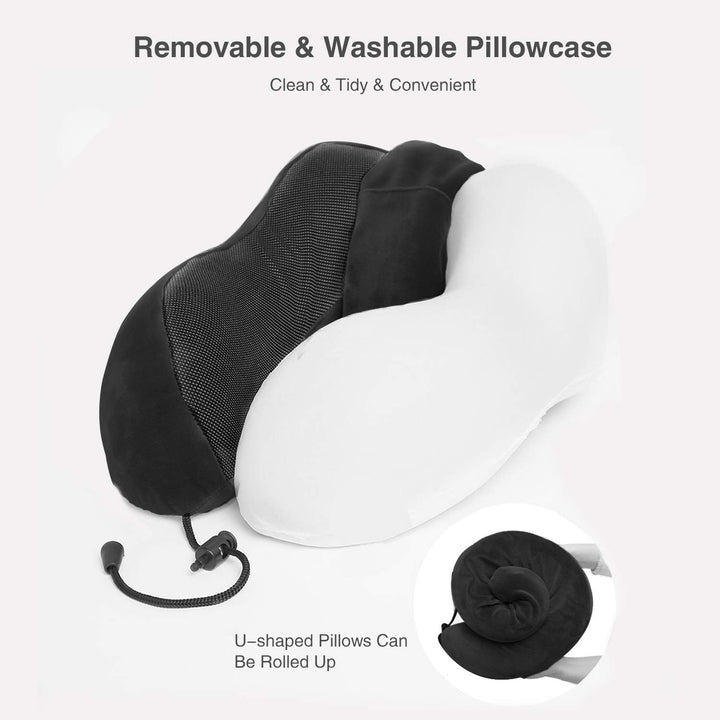FANDARE Nackenkissen Reisekissen aus Memory-Schaum Neck Pillow Damen Herren Nackenhörnchen Nackenstü