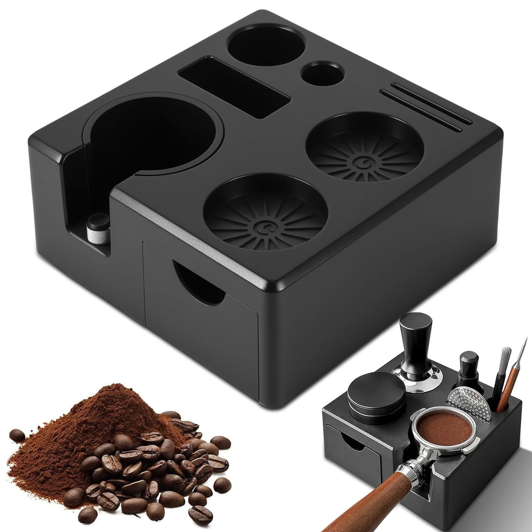 OurLeeme Tamper Station für Barista, 51-58 mm Kaffee Tamper Station aus ABS Kaffeefilter Tamper Halt