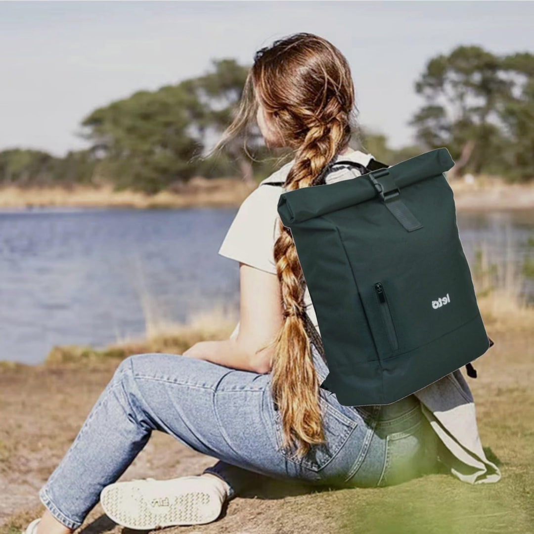 LETO Rolltop Rucksack Damen &amp; Herren,Unisex Wasserdicht Rollrucksack Mit Laptopfach Travel Backpack,