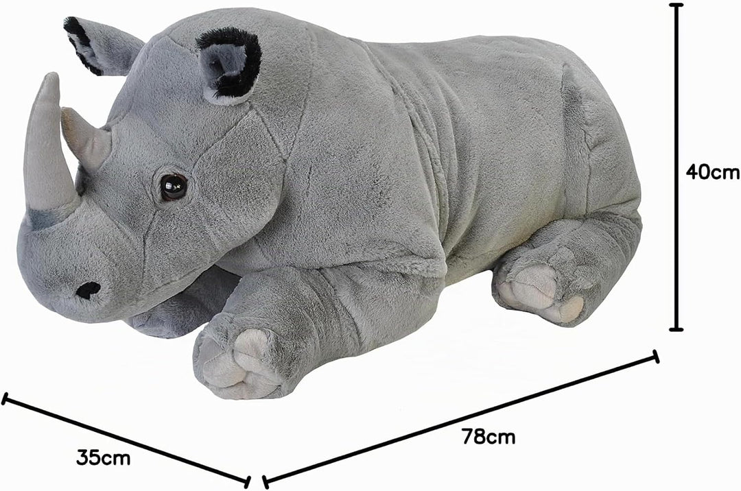 Wild Republic 19330 Jumbo Plüsch Nashorn Rhinozeros, grosses Kuscheltier, Plüschtier, Cuddlekins, 76