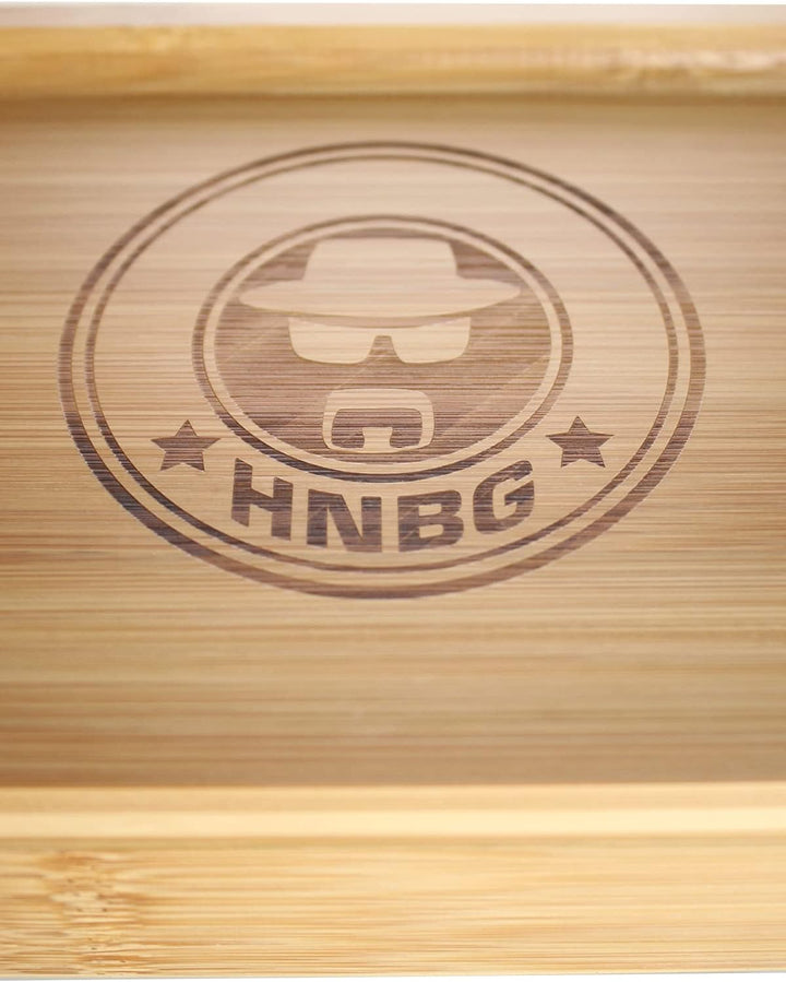Heisenberg Dreh- und Stonerbox HNBG 20x14x6 cm aus Bambus mit raffiniertem Magnetverschluss und inte