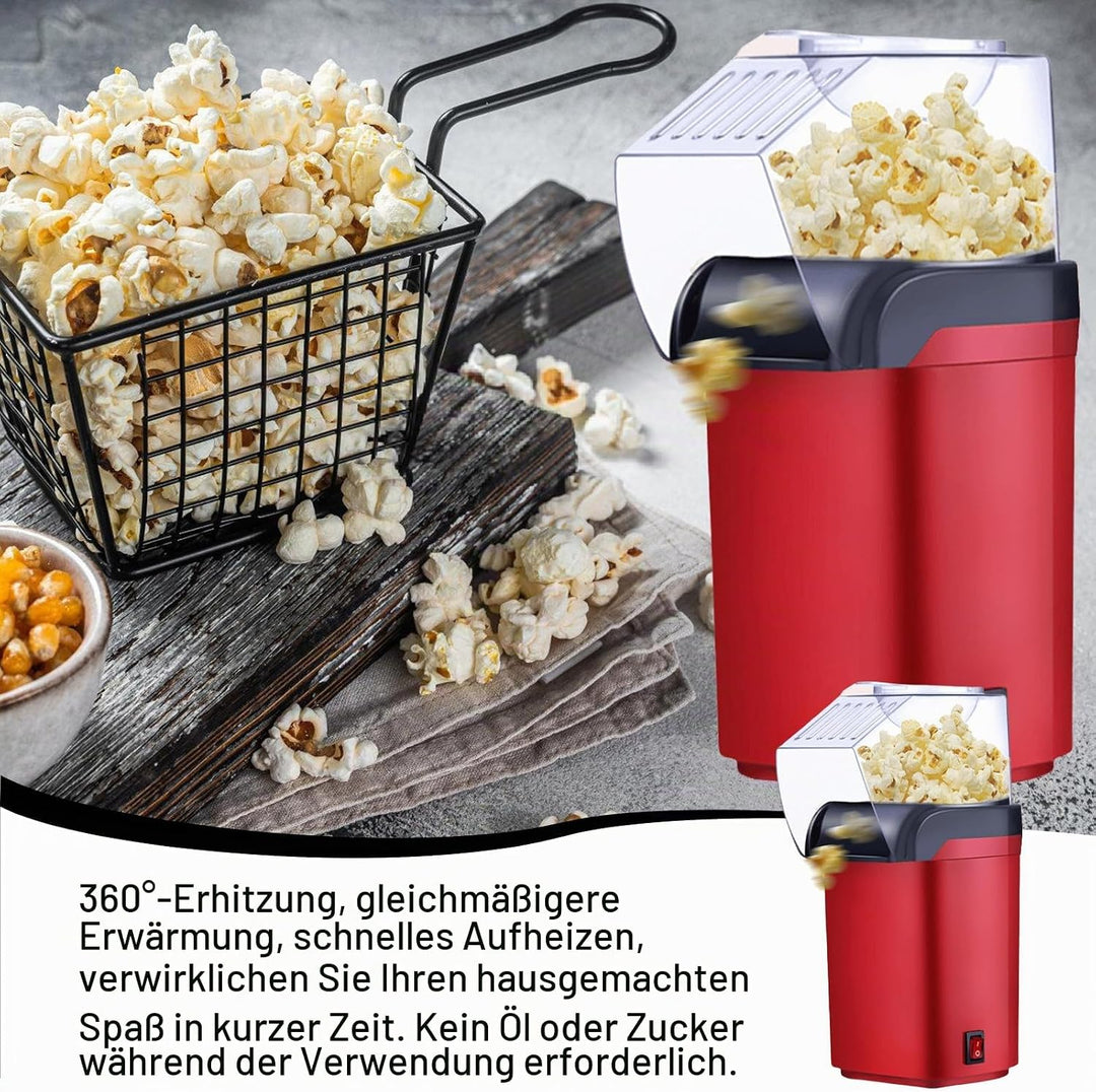 Popcornmaschine: 1200W HeissLuft Popcornmaschine, Selbstgemachte Popcorn Maker, Gesund&amp; Ölfrei, 2 Mi