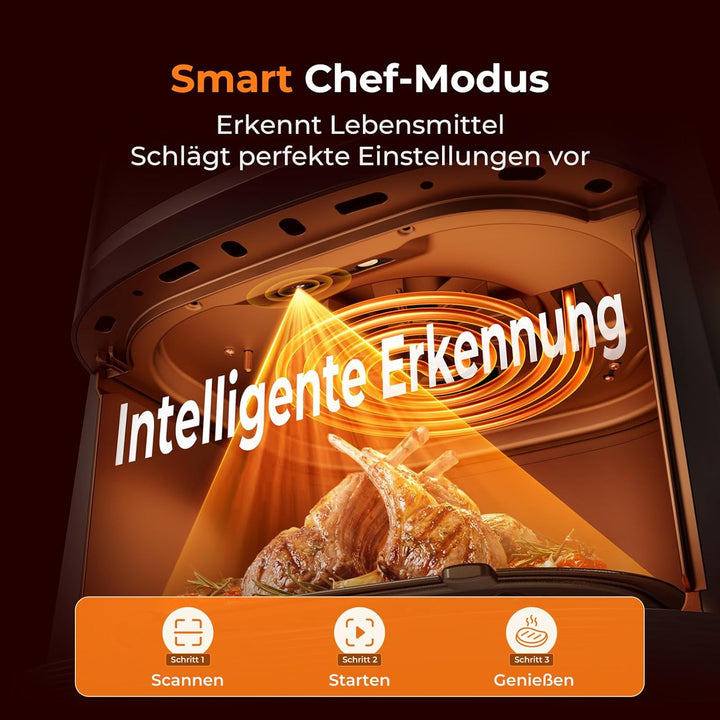 VIOMI VORTEX Max Heissluftfritteuse 8L Air Fryer, mit automatischer Erkennungstechnologie,12 Smartpr