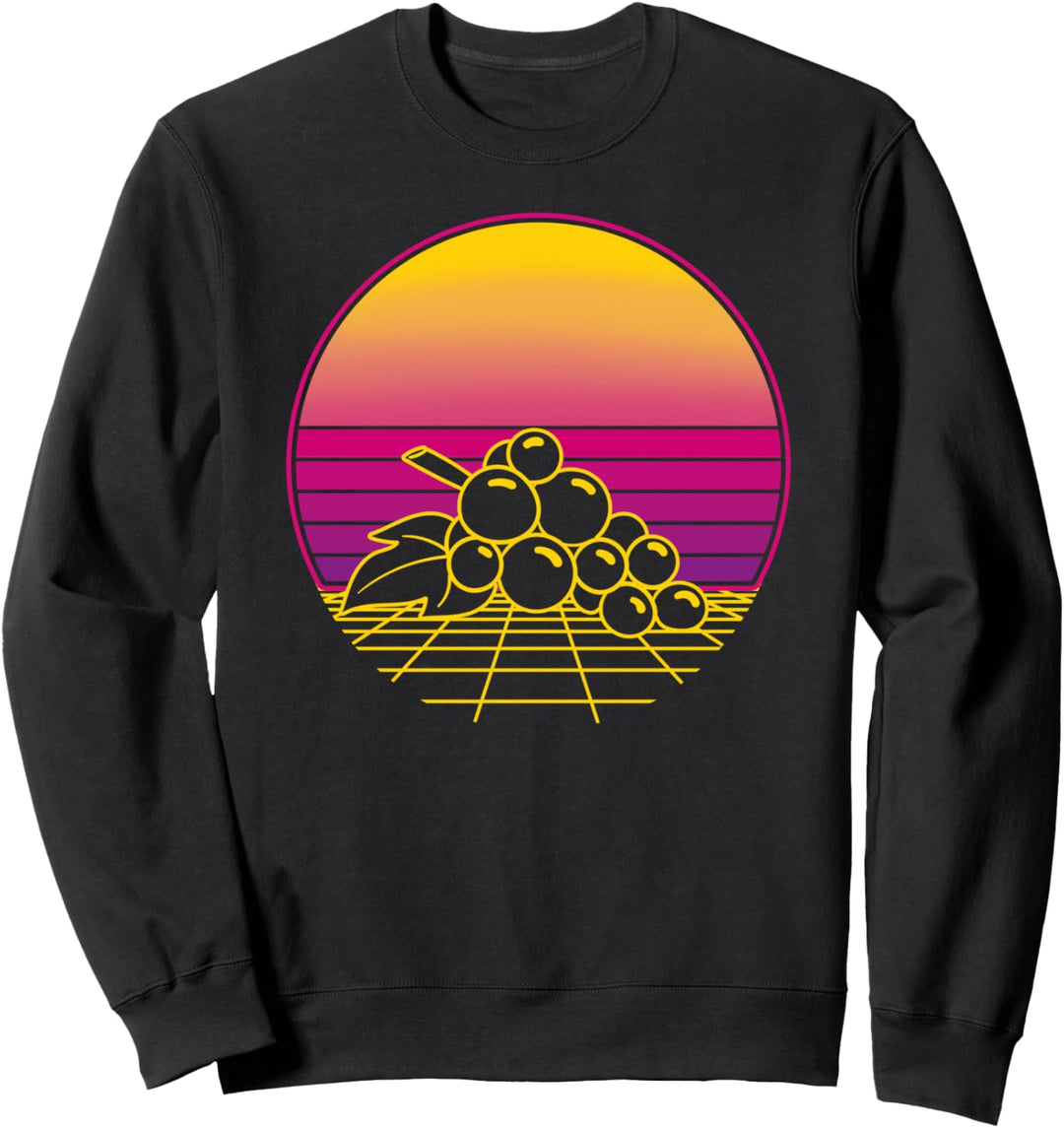 Trauben Winzer Weinanbau Weinrebe Retro Vintage Sunset Sweatshirt