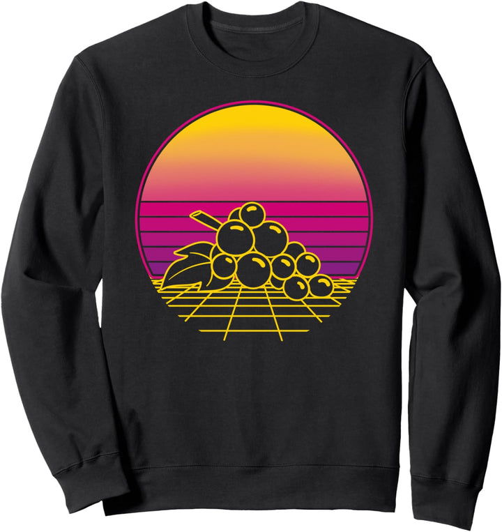 Trauben Winzer Weinanbau Weinrebe Retro Vintage Sunset Sweatshirt