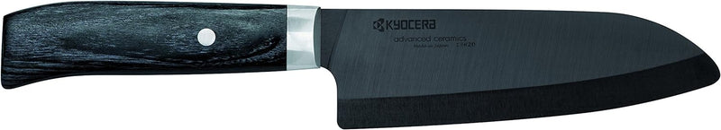 Kyocera Keramikmesser, Kochmesser, Klinge 18 cm, schwarze Klinge aus Zirkoniakeramik, handgeschliffe