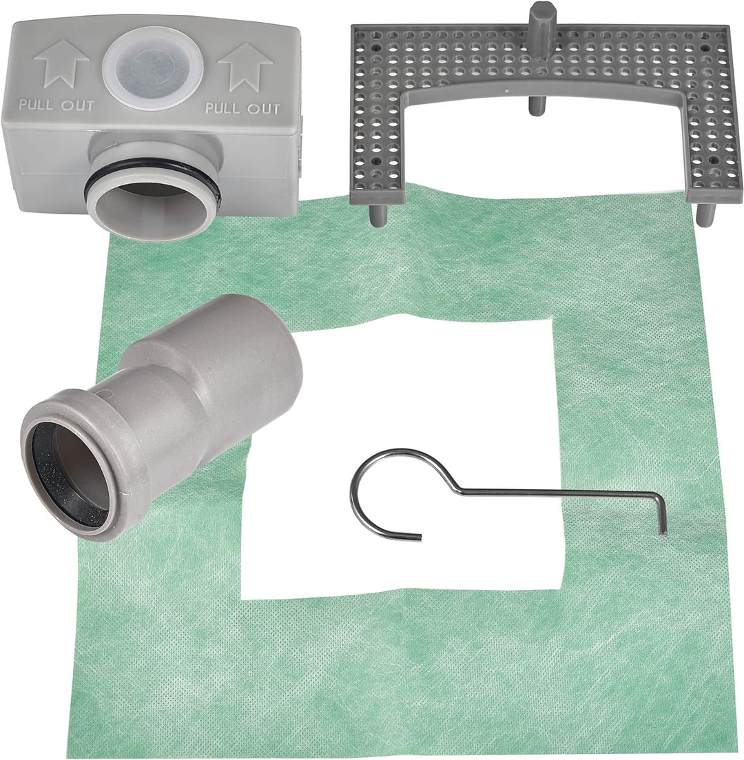 VILSTEIN© Duschrinne, Quadrat, Befliesbar, 15x15 cm, Siphon mit Geruchsstop und Haarsieb, Quadratisc