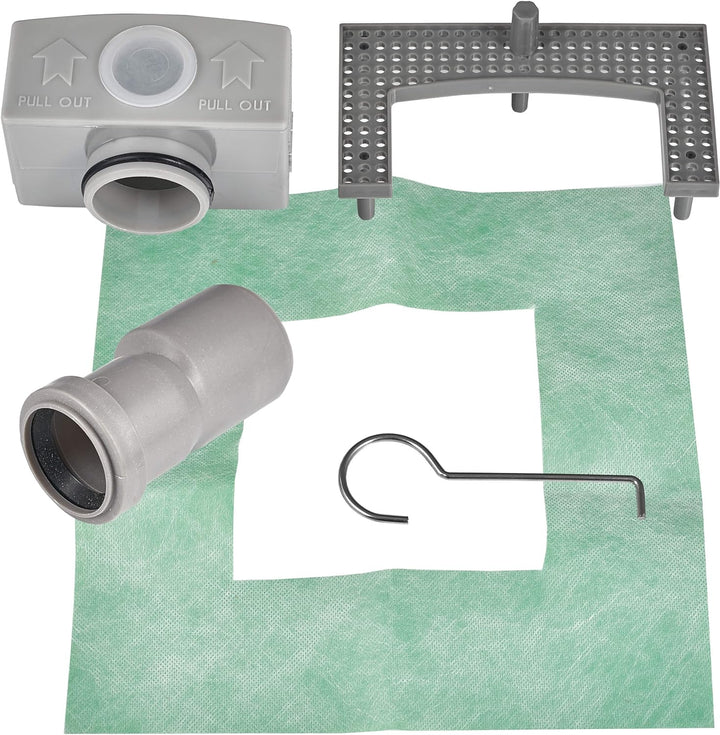 VILSTEIN© Duschrinne, Quadrat, Befliesbar, 15x15 cm, Siphon mit Geruchsstop und Haarsieb, Quadratisc