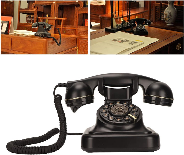 Vintage Festnetztelefon, Altmodisches Retro Schnurlostelefon mit Disc Taste und HD Mikrofon, Retro S