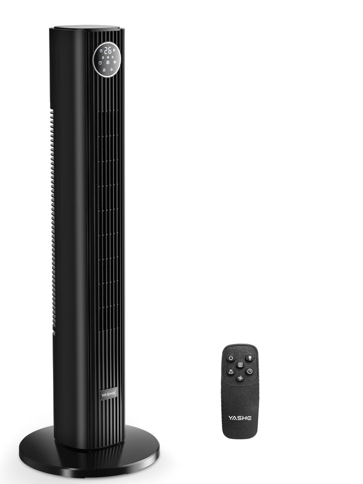 YASHE Turmventilator mit Fernbedienung, leiser Standventilator mit 28 dB, 3 Geschwindigkeiten, 4 Mod