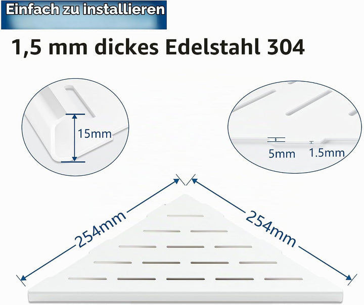 Neodrain Duschablage Ecke Edelstahl Duschregal 2 Stück Eckregal Dusche Weisse Einbauregal Organizer