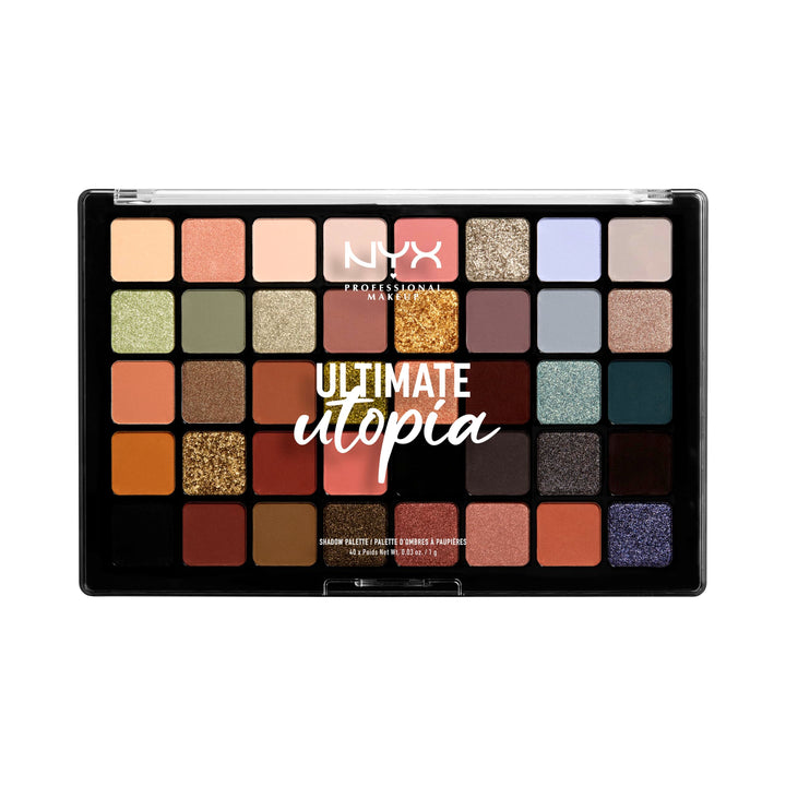NYX Professional Makeup Lidschattenpalette, Ultimate Shadow Palette, Gepresster Puder Lidschatten, 4