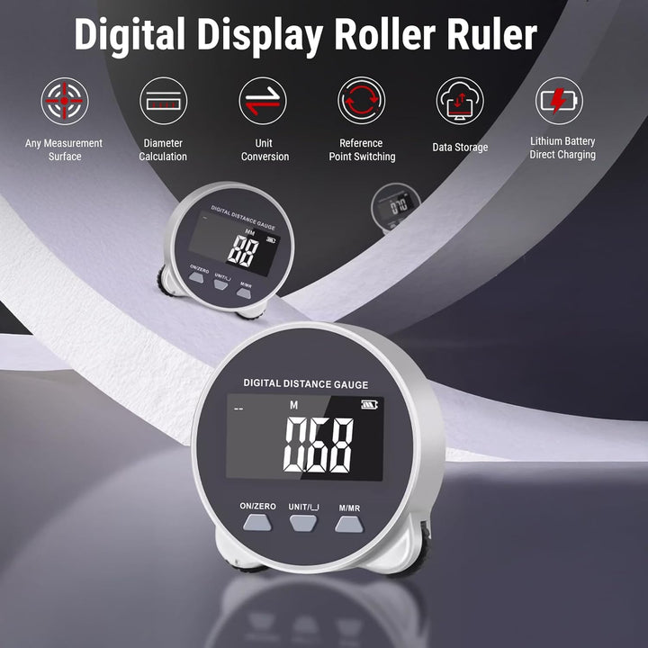 Digitales Rolllineal, Messrad Klein Digital, Elektronisches Massband mit LCD-Bildschirm, zum Messen