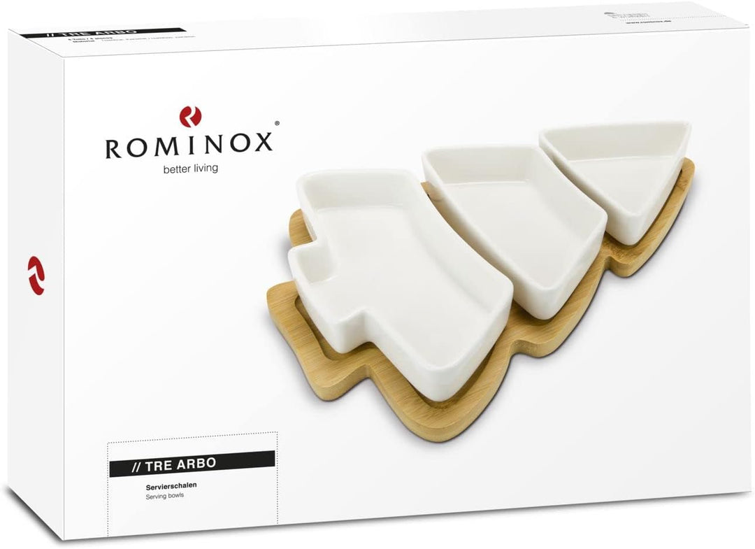 ROMINOX Geschenkartikel Servierschalen // Tre Arbo, dekoratives Set in Tannenbaumform, 3 Keramikschä