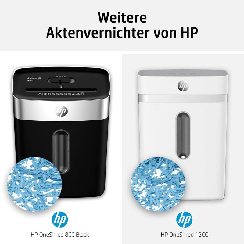 HP OneShred 12MC, Aktenvernichter, Sicherheitsstufe P-5, Micro Cut, 12 Blatt, 2806 weiss 12 Blatt Mi