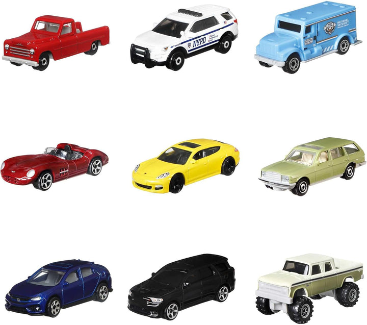 MATCHBOX Geschenkset - 9 Die-Cast-Fahrzeuge für stundenlangen Spielspass, inklusive exklusivem Desig