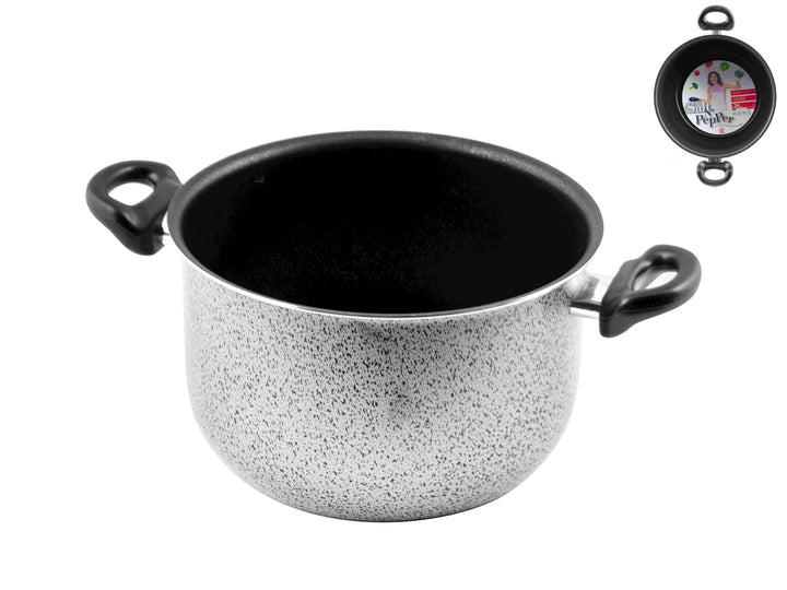 Home Salt N'Pepper Kochtopf aus Aluminium, Antihaftbeschichtung, 18 cm, Schwarz 18 Schwarz, 18 Schwa