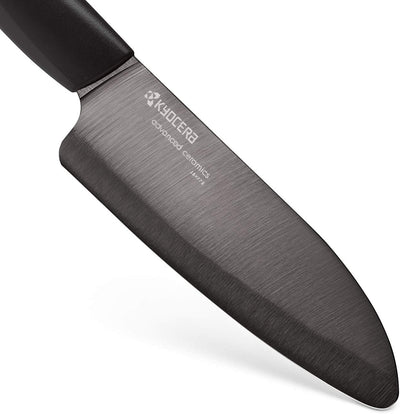 KYOCERA FK-140BK-BK Gen Black Serie Santoku Messer aus Keramik, Kunststoffgriff, 14 cm, schwarz, Sch