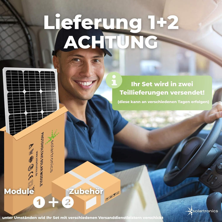 solartronics Komplettset 1x130 Watt Solarmodul 600 Watt Wandler Laderegler Photovoltaik Inselanlage