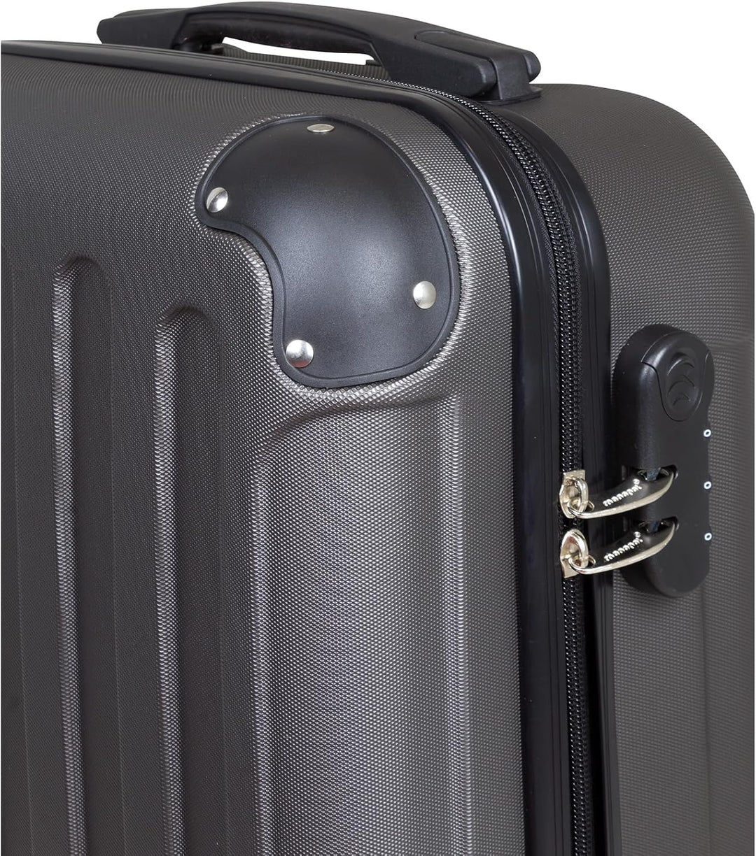Koffer und Koffer-Set 3-teilig Avalon Hartschale 4 Räder Zahlenschloss (anthrazit, Bordcase - Grösse