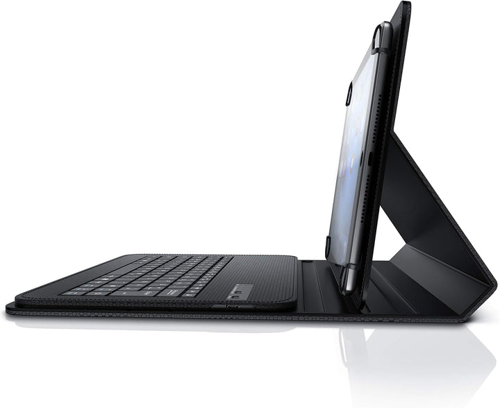 CSL - Bluetooth Tastatur mit Schutzhülle für 9-12 Zoll Tablets - magnetische Befestigung - Lightweig