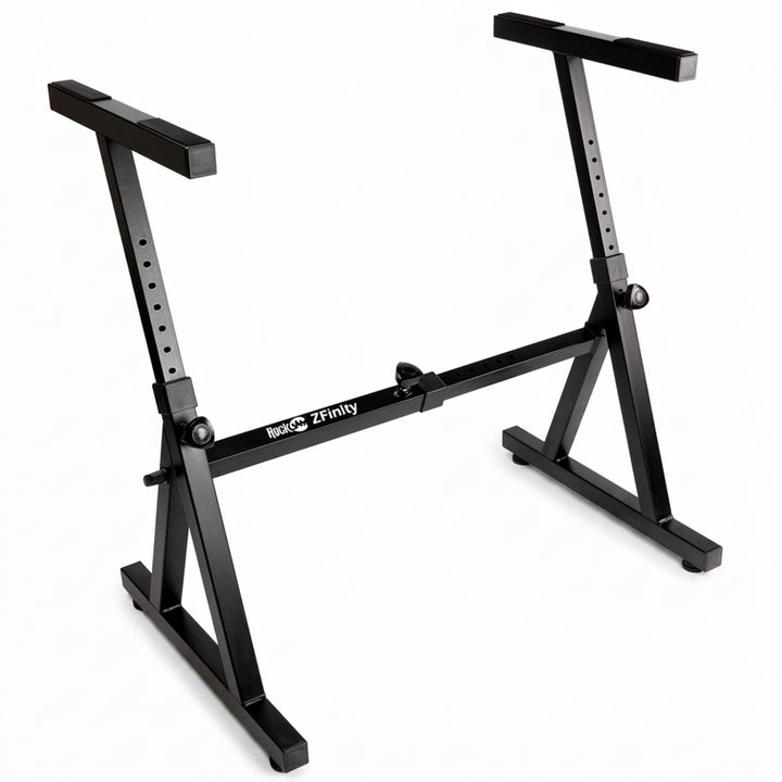 RockJam Heavy Duty Z-Style Keyboard Stand for Digital Pianos and Electronic Keyboards - Black Z-Shap