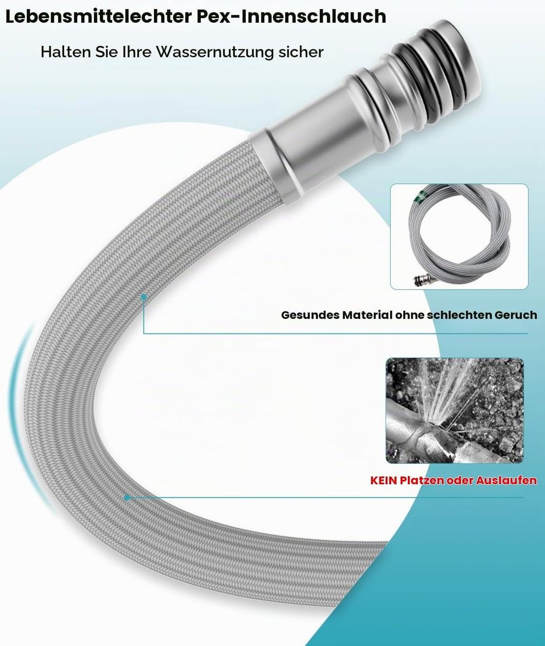 APPASO Wasserhahn Küche, Küchenarmatur Ausziehbar 360° Drehbar, Hochdruck Mischbatterie mit 20 Zoll