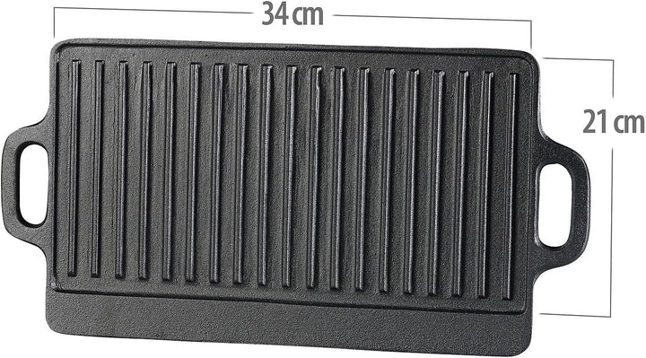 Rosenstein & Söhne Gusseisen Grillplatte: Gusseiserne Wende-Grillplatte für Ofen, Herd und Grill, 40