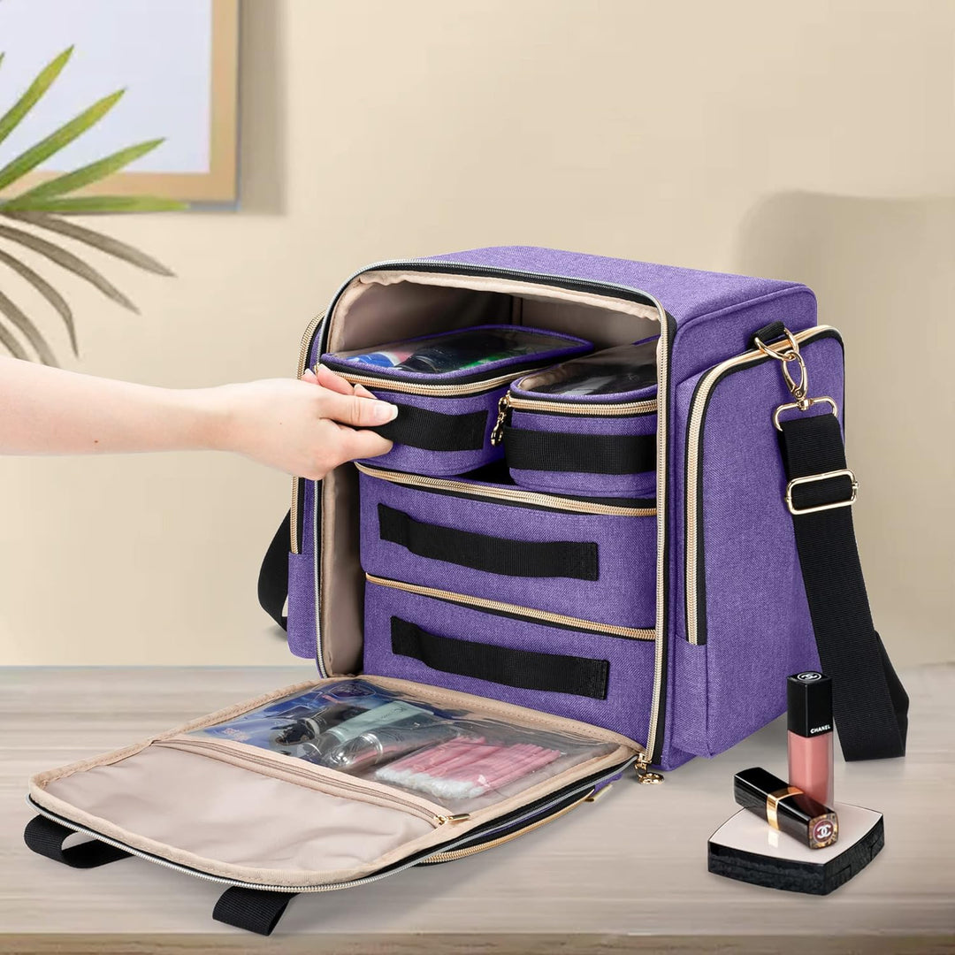 Luxja Kosmetiktasche für Damen & Herren, Kulturbeutel mit Grosser Kapazität, Schminktasche für profe